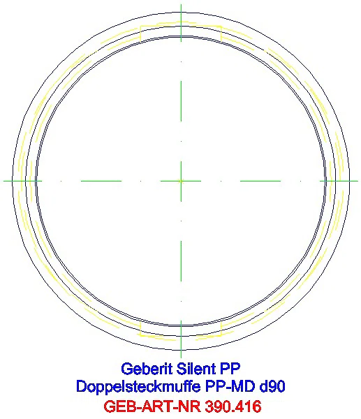 GE Silent-PP Doppelsteckmuffe d90_390.416.14.1_G