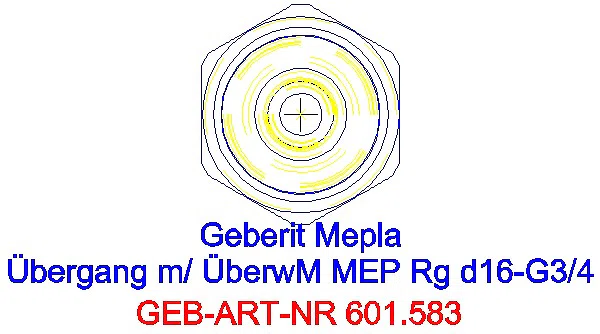 GE Mepla Übergang mit Überwurfmutter Rg d16-G3/4_601.583.00.5_L