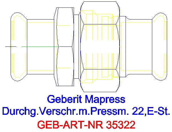 GE Mapress Edelstahl Verschraubung d22_35322_A