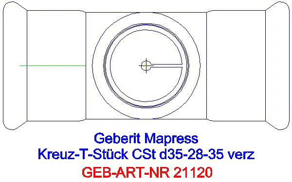 GE Mapress C-Stahl Kreuzstück reduziert d35-28-35_21120_G