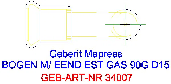GE Mapress Edelstahl Bogen 90Gr d15 mit Einschubende (Gas)_34007_G