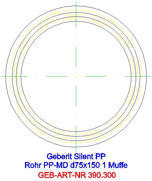 GE Silent-PP Rohr mit Muffe d75x2,6 L:15cm_390.300.14.1_G
