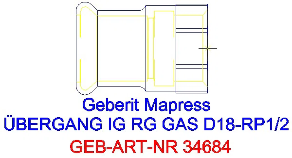 GE Mapress Kupfer Übergang mit IG (Gas) Rg d18-Rp1/2_34684_A