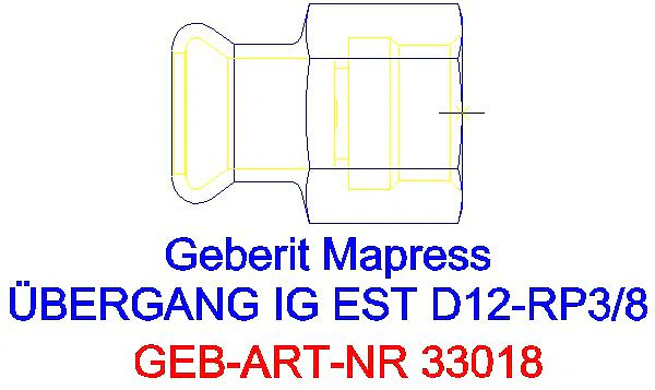 GE Mapress Edelstahl Übergang mit IG d12-Rp3/8_33018_G