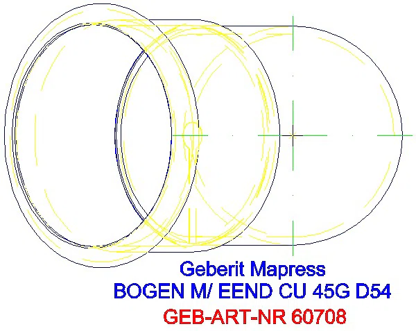 GE Mapress Kupfer Bogen 45Gr mit Einschubende d54_60708_G