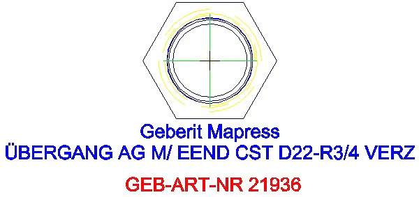 GE Mapress C-Stahl Übergang mit AG und Einschubende d22-R3/4 verzinkt_21936_L