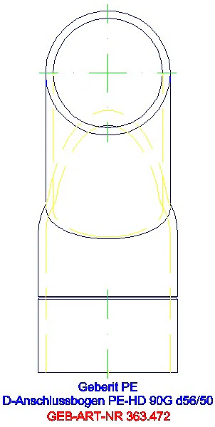 GE PE Doppelanschlussbogen 90Gr für Manschette d56/50_363.472.16.1_A