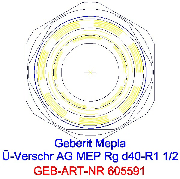 GE Mepla Übergangsverschraubung mit AG Rg d40-R1 1/2_605.591.00.5_L