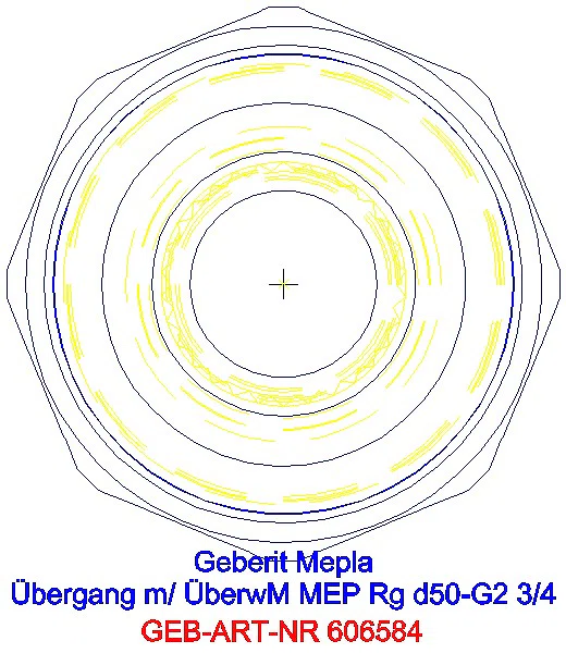 GE Mepla Übergang mit Überwurfmutter Rg d50-G2 3/4_606.584.00.5_L