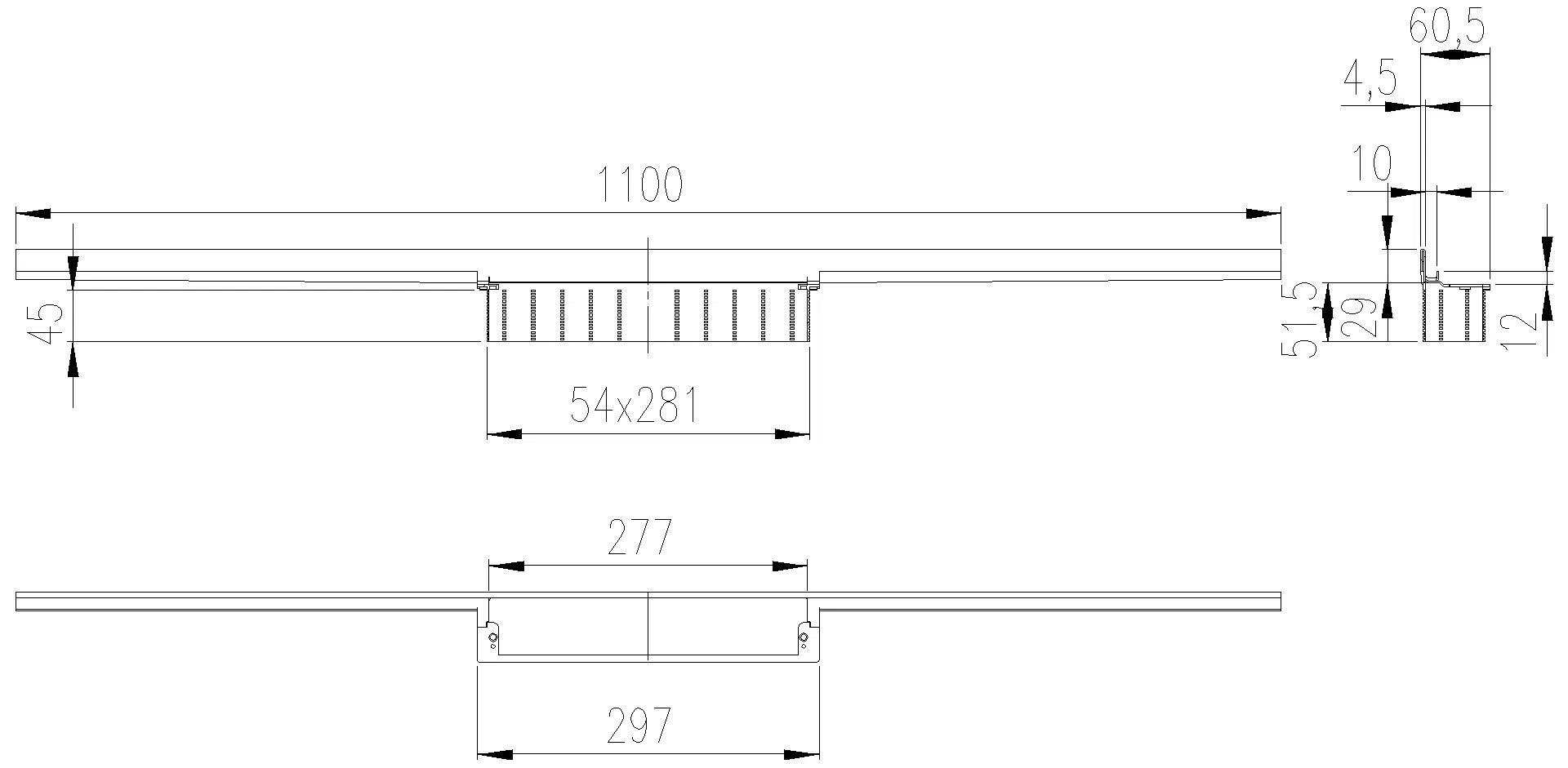 DALLMER Duschrinne CeraWall Individual messing matt, 1100 mm