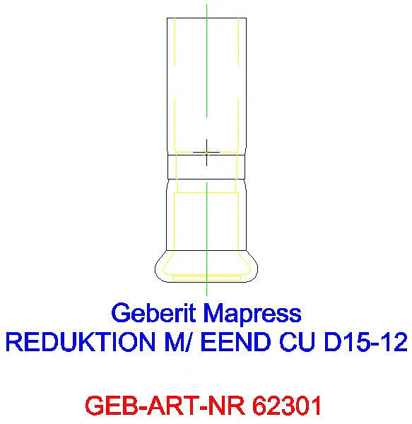 GE Mapress Kupfer Reduktion mit Einschubende d15-12_62301_G