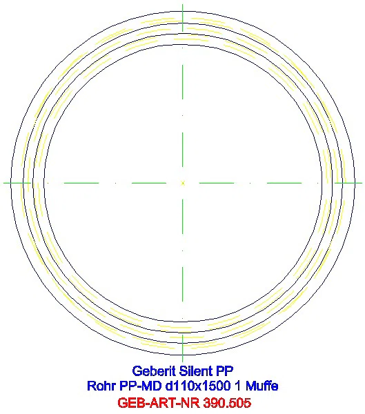 GE Silent-PP Rohr mit Muffe d110x3,6 L:150cm_390.505.14.1_G