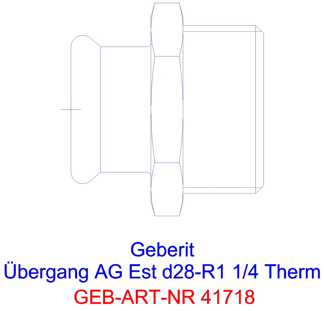 GE Mapress Therm Übergang mit AG d28-R3/4_41718_g