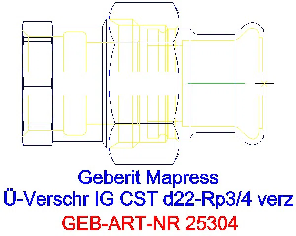 GE Mapress C-Stahl Übergangs- verschraubung mit IG d22-Rp3/4 verzinkt_25304_A