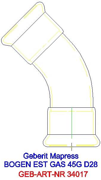 GE Mapress Edelstahl Bogen 45Gr d28 (Gas)_34017_A