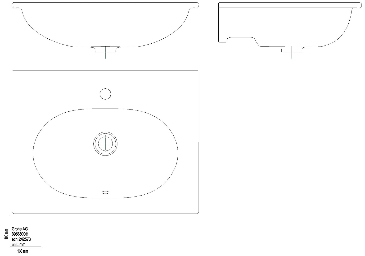 GROHE Möbelwaschtisch Essence Keramik 39568 600x460 mm PureGuard alpinweiß