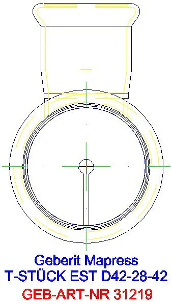 GE Mapress Edelstahl T-Stück reduziert d42-28-42_31219_L