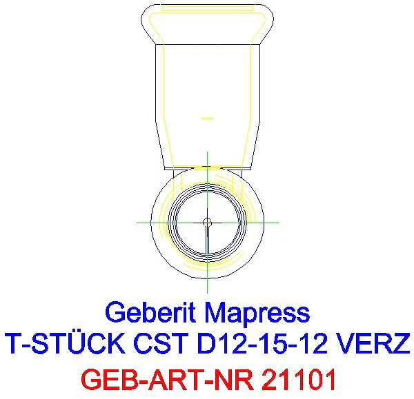 GE Mapress C-Stahl T-Stück reduziert d12-15-12 verzinkt_21101_L