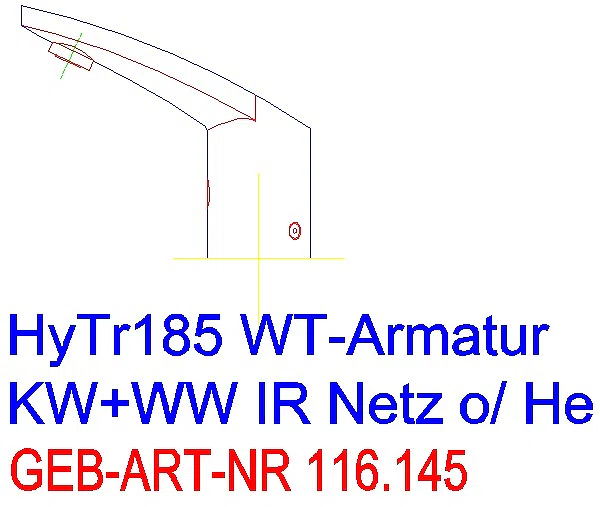 GE Waschtischarmatur Typ 185 Netzbetrieb mit Mischer ohne Griff_116.145.21.1_A
