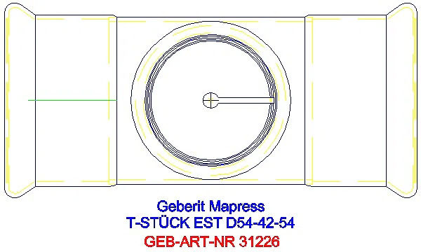 GE Mapress Edelstahl T-Stück reduziert d54-42-54_31226_G