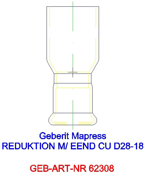 GE Mapress Kupfer Reduktion mit Einschubende d28-18_62308_G