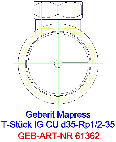 GE Mapress Kupfer T-Stück mit IG d35-Rp1/2-35_61362_L