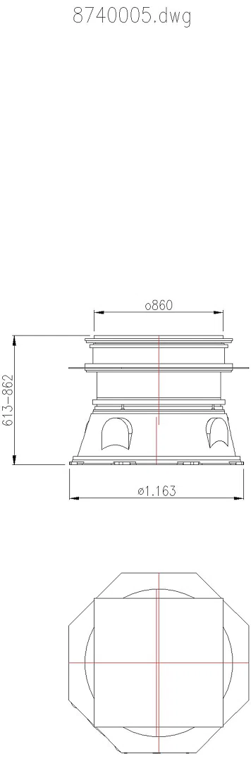 KESSEL-Schachtmodul, H:01,Zugang 800, Kl. A/L 15, ET 653-902mm,WU