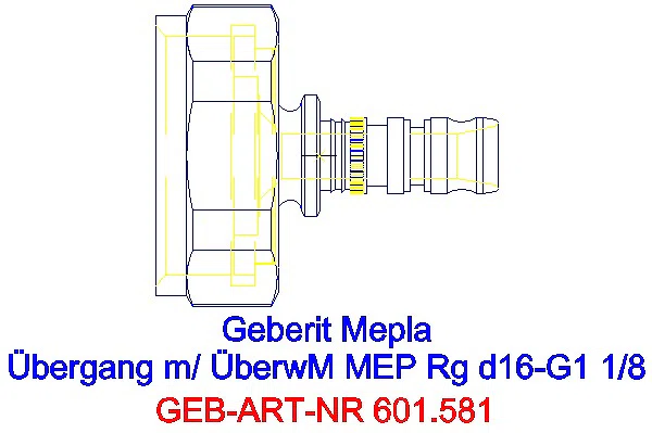 GE Mepla Übergang mit Überwurfmutter Rg d16-G1 1/8_601.581.00.5_A