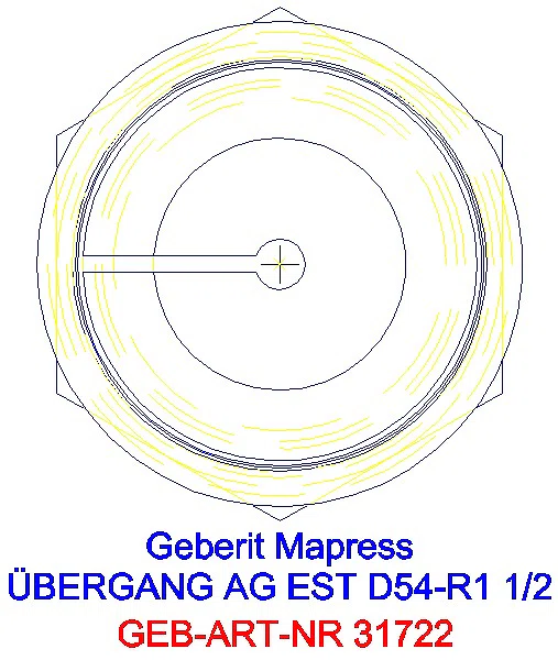 GE Mapress Edelstahl Übergang mit AG d54-R1 1/2_31722_L