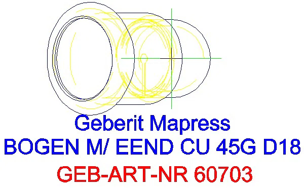 GE Mapress Kupfer Bogen 45Gr mit Einschubende d18_60703_G