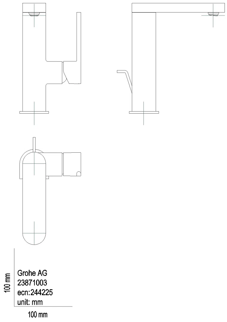 GROHE EH-WT-Batterie Plus 23871_3 M-Size schwenkbarer Auslauf chrom