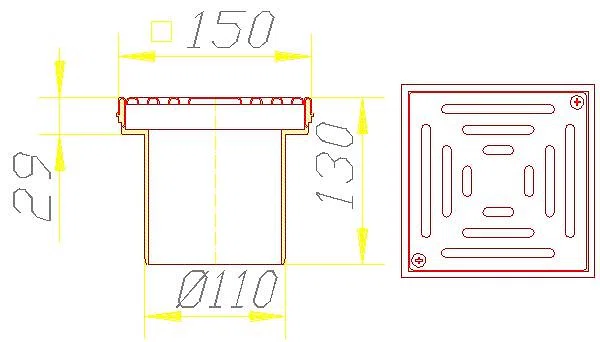 DALLMER Boden-/Ferneinlauf KEN 11, 150 x 150 mm