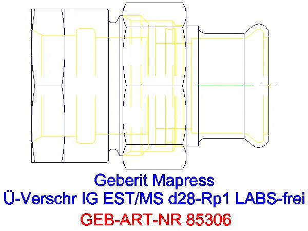 GE Mapress Edelstahl Übergangsverschr. mit IG (LABS-frei) d28-Rp1_85306_G