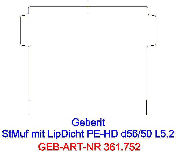 GE PE Steckmuffe reduziert mit Lippendichtung d57/50 L4_361.752.16.3_L