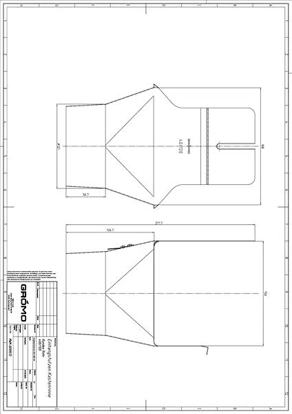 Kupfer Einhangstutzen Kastenform 400/120, #Art.Nr. 60552