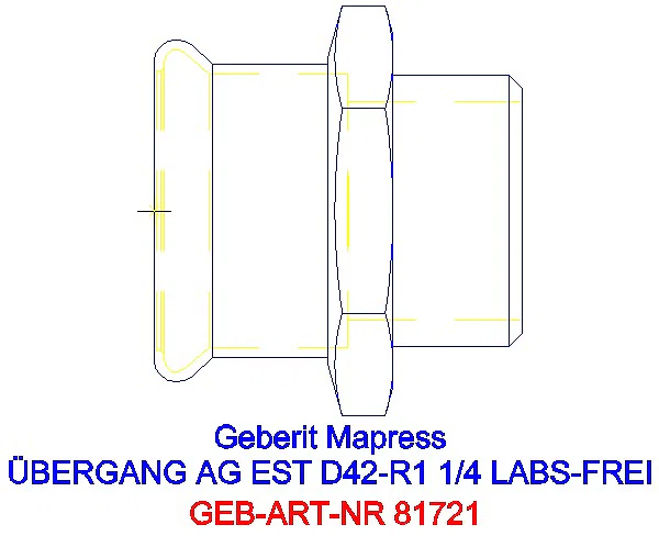 GE Mapress Edelstahl Übergang mit AG (LABS-frei) d42-R1 1/4_81721_G