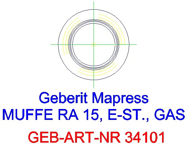 GE Mapress Edelstahl Muffe d15 (Gas)_34101_L