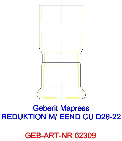 GE Mapress Kupfer Reduktion mit Einschubende d28-22_62309_G