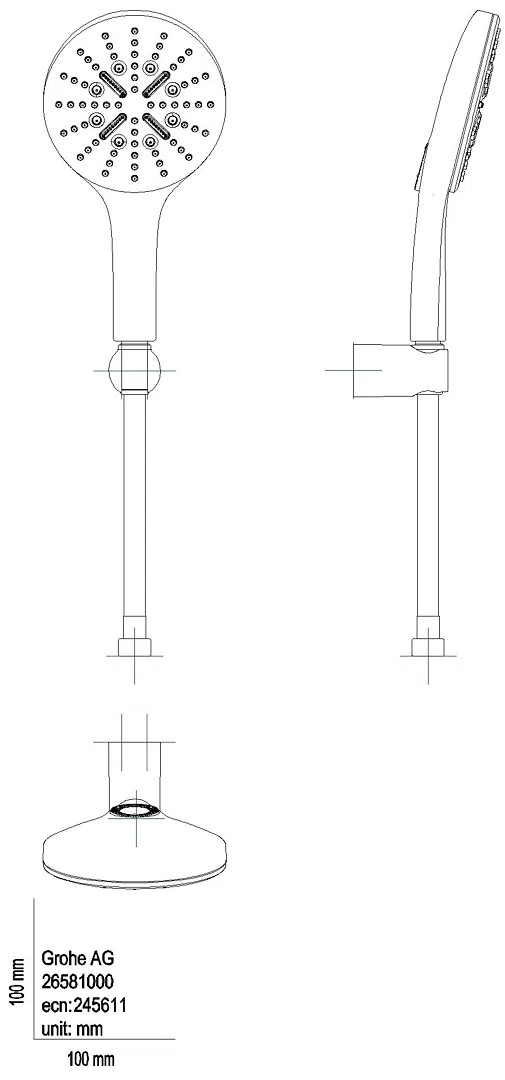 GROHE Wandhalterset Rainshower 130 SmartActive 26581 8,5l/min chrom