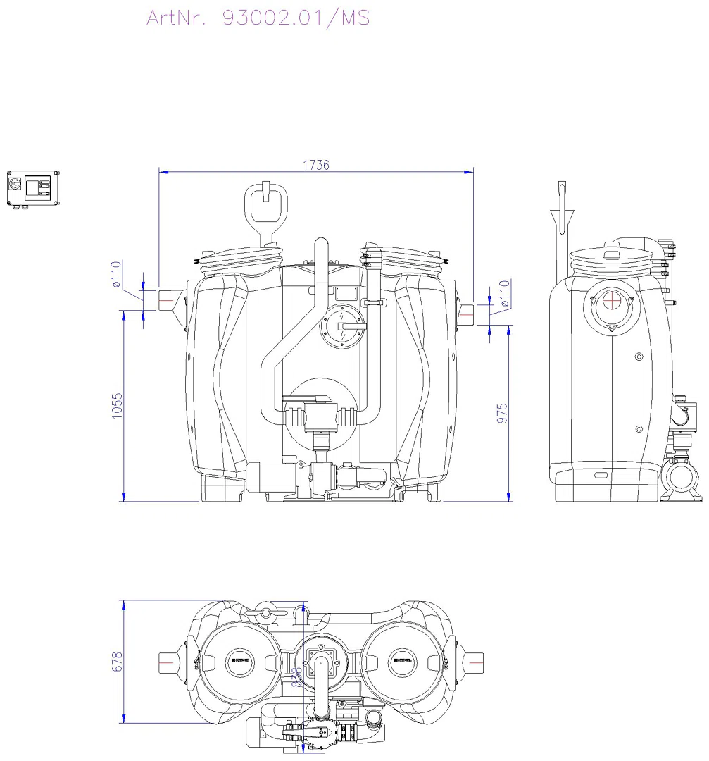 KESSEL-Fettabscheider EasyClean free NS 2, Mix & Pump, SonicControl
