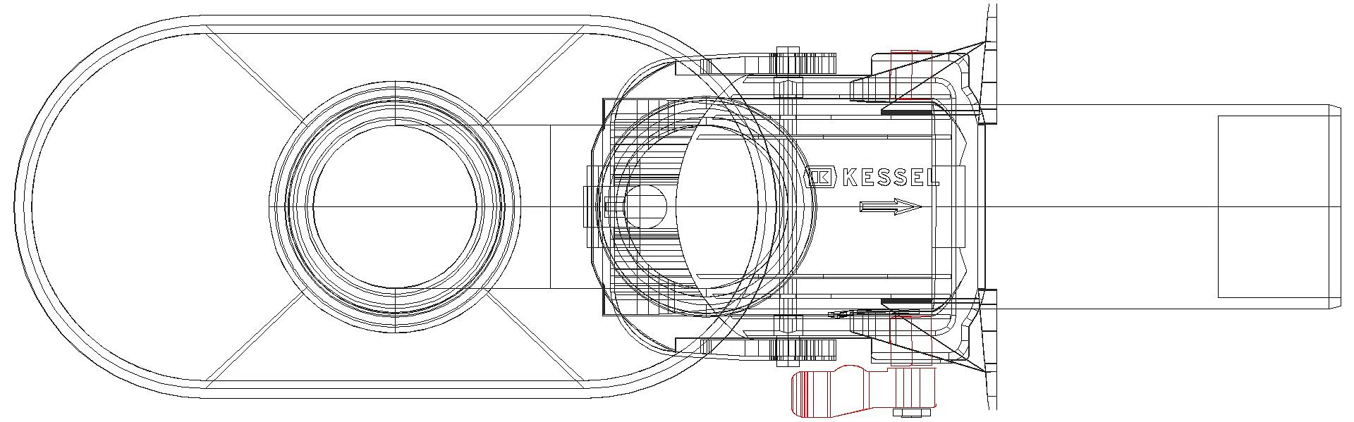 KESSEL-Rückstauverschluss Staufix Siphon DN50, mit Einlauftrichter für Heizung (3D)