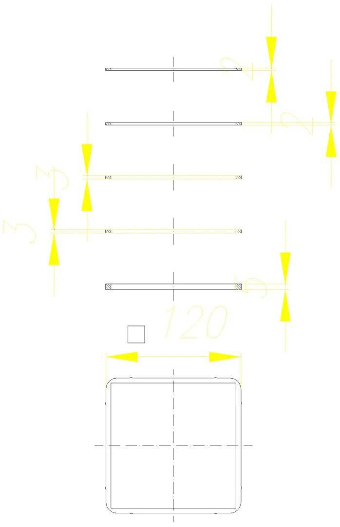 DALLMER Tragrahmen-Set N, 120 x 120 mm