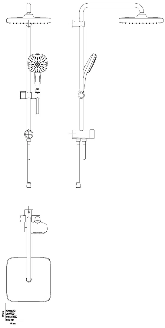 GROHE Duschsystem Tempesta 250 Cube 26977_1 Umst. KB T. 250 Cube matt black