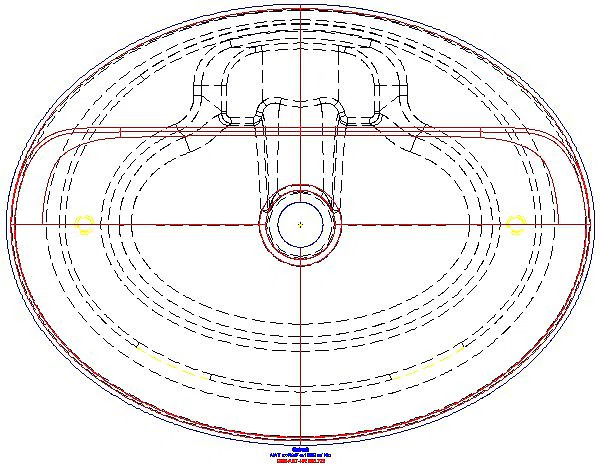 VariForm Aufsatzwaschtisch, oval mit HLB, 60x45cm, m. Ül., KeraTect_500.772.00.2_G