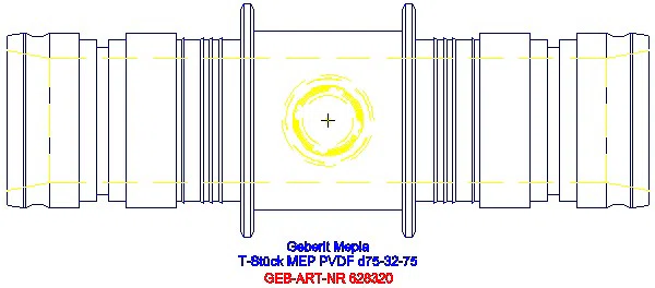 GE Mepla T-Stück reduziert PVDF d75-32-75_628.320.00.5_G
