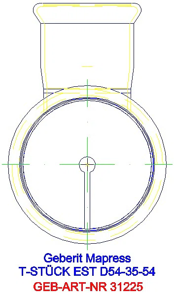 GE Mapress Edelstahl T-Stück reduziert d54-35-54_31225_L