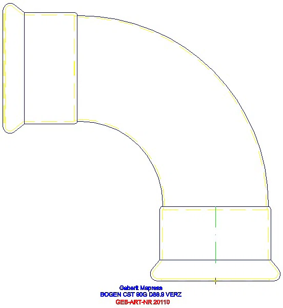 GE Mapress C-Stahl Bogen 90Gr d88,9 verzinkt_20110_A