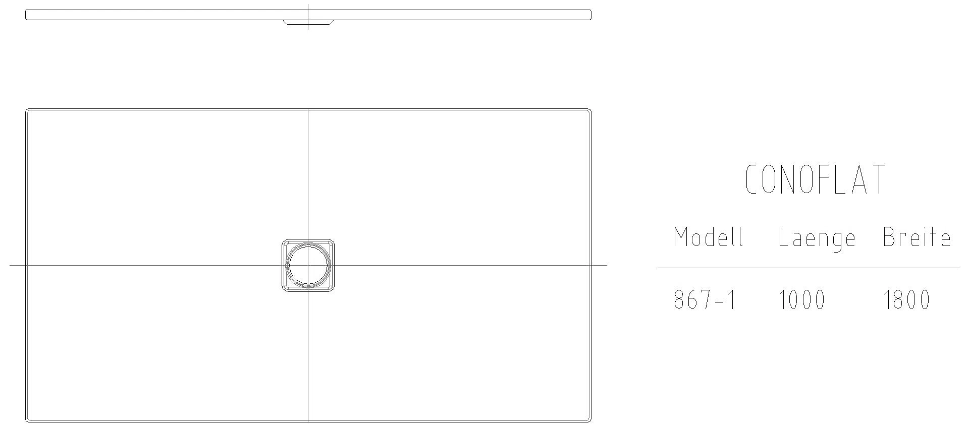 KALDEWEI CONOFLAT mit Wannenträger extraflach Duschfläche, 1000x1800x32 mm, Modell-Nr: 867-5