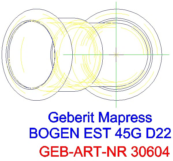 GE Mapress Edelstahl Bogen 45Gr d22_30604_G