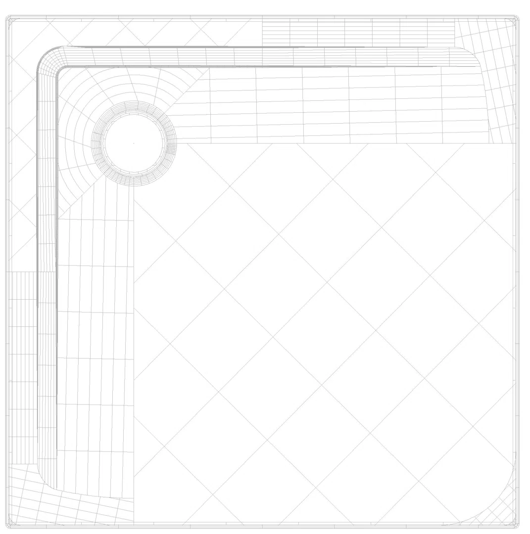KALDEWEI SUPERPLAN MIT WANNENTRÄGER EXTRAFLACH Duschfläche, 800x800x32 mm, Modell-Nr: 1831-5